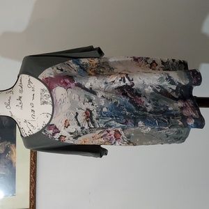 CJ Banks olive green floral top